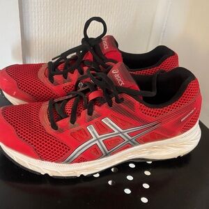 ASICS Red and Black Athletic Shoes